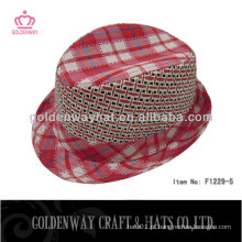 Belos chapéus de fedora vermelha para algodão feminino 100% LED flash fo party
